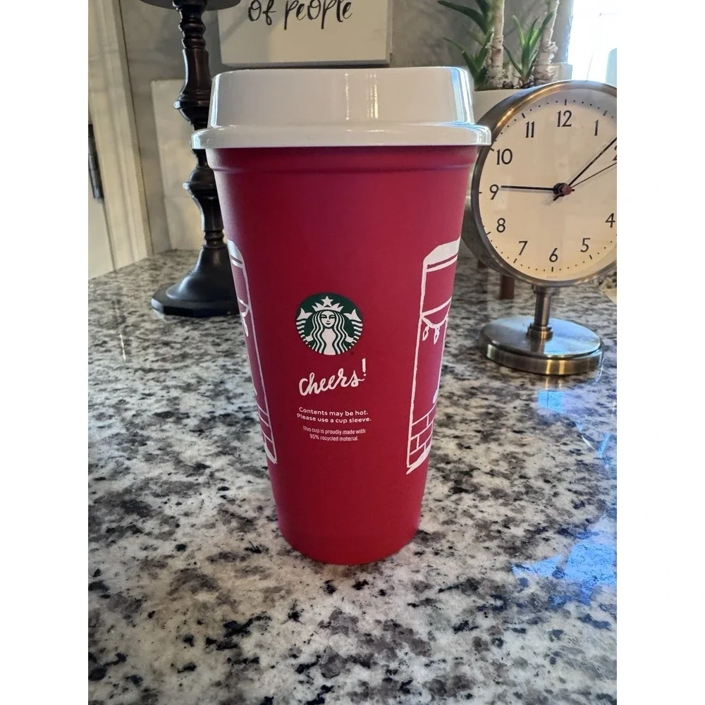 2 Starbucks Christmas 2025 Red Cup Day 16oz Holiday Reusable Cups Collectable